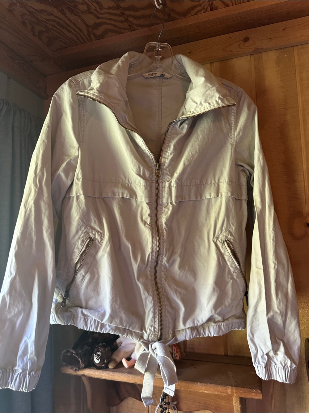 Juniors size xs Lightweight khaki Zip-Front Jacket cpvd